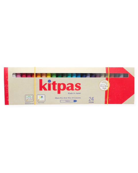 Kitpas Medium Stick Rice Wax Crayons - 24 Colours