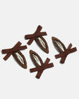 Chunks - Mini Bow Snap Clips - Chocolate