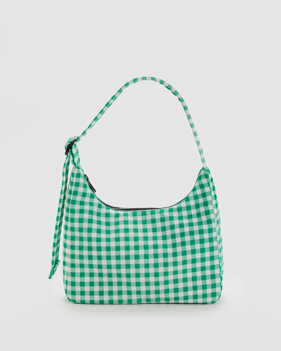 Baggu - Mini Nylon Shoulder Bag - Green Gingham