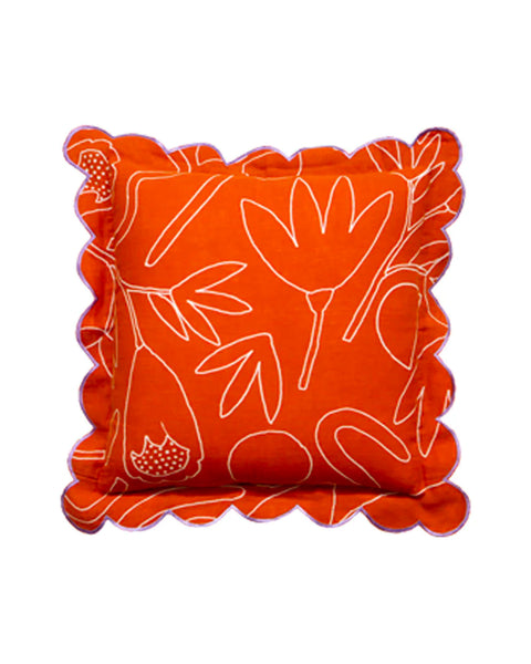 Mosey Me - Outline Floral Linen Cushion Cover
