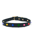 Nice Digs - Smooth Spike Leather Dog Collar - Memphis Noir - XL
