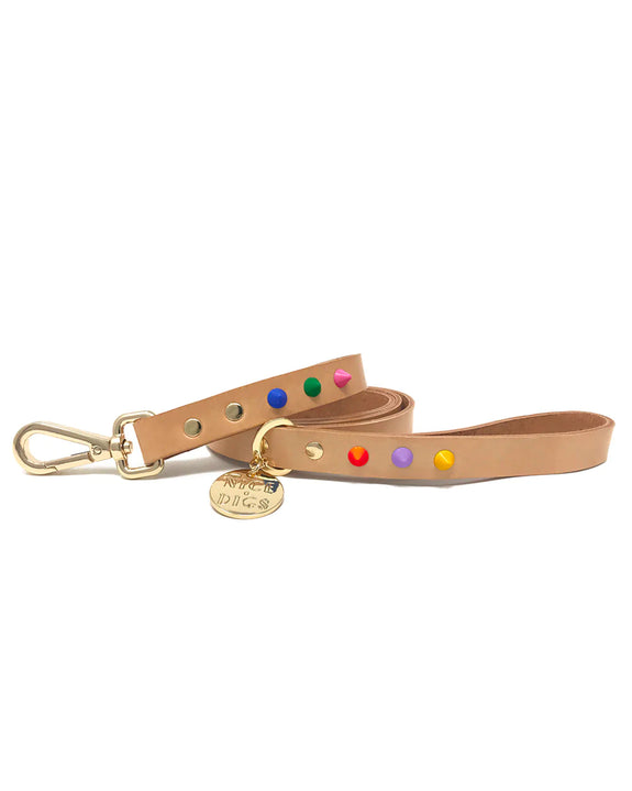 Nice Digs - Smooth Spike Dog Leash - Memphis Tan