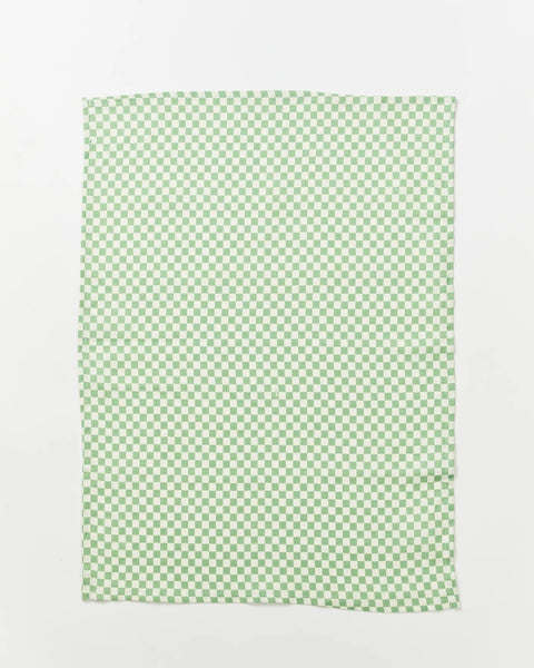 Bonnie and Neil - Tea Towel Tiny Checkers Sage