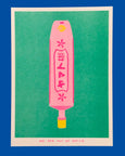We are out of Office - Riso Print - Tube of Japanese Glue