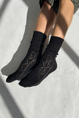 Le Bon Shoppe - Modal Eyelet Socks - Jet Black