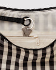 Baggu - Large Nylon Crescent Bag - Black And Cream Gingham