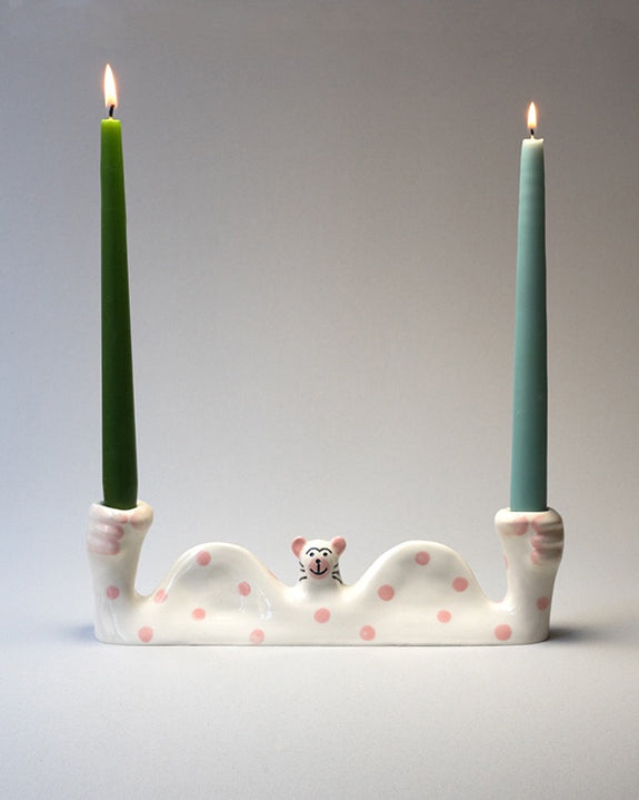 Laura Garcia - Candelabro Leopardo Pink