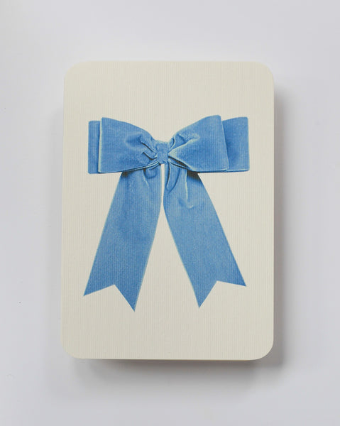 Canonbury Press - Baby Blue Velvet Bow Greeting Card
