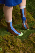 Wolf & Mishka - Colourblock Ribbed Sock – Field