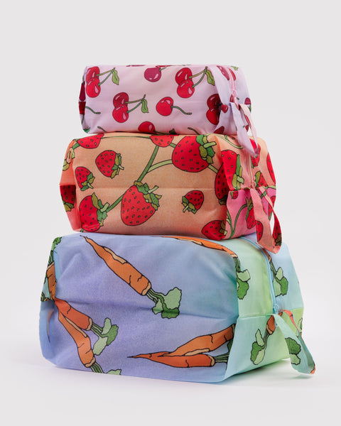 Baggu - 3D Zip Set - Carrots & Berries