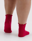 Baggu - Lettuce Edge Sock Set of 2 - Wild Plum & Cherry