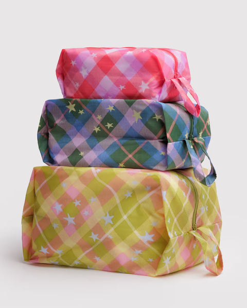 Baggu - 3D Zip Set - Star Plaid