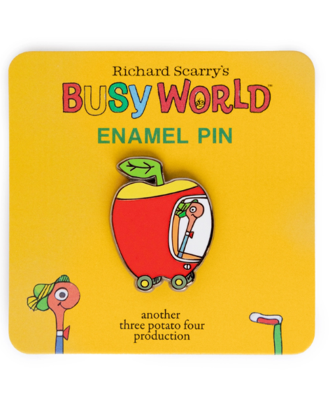 Three Potato Four X Richard Scarry® - Apple Car Enamel Pin