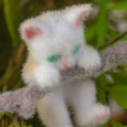 Flocked Mini Climbing Kitty Cat - Hang in There Baby!