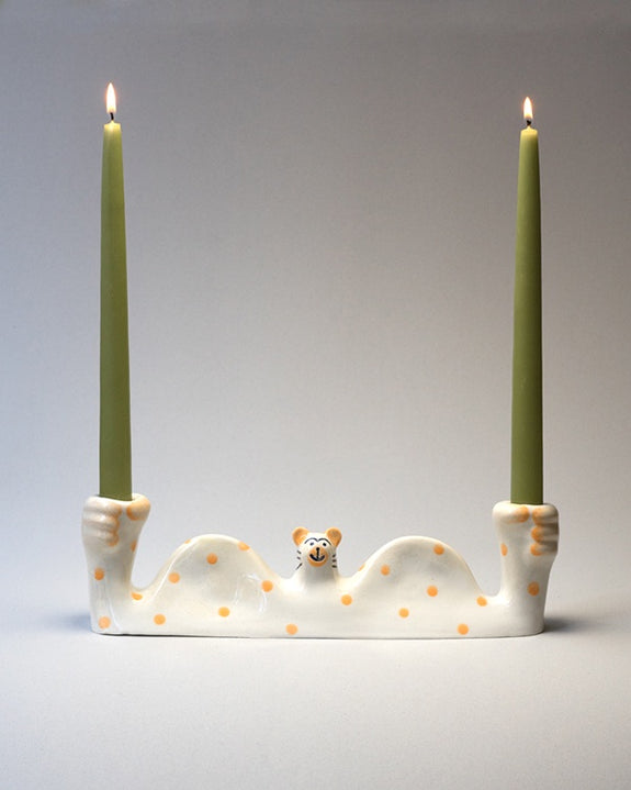 Laura Garcia - Candelabro Leopardo Peach