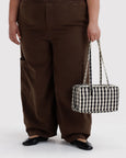Baggu - Nylon Bowler Bag - Black And Cream Gingham