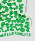 Wrap - Tea Towel - Super Clean Flowers Green/White