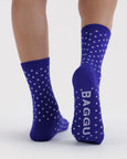 Baggu - Crew Sock - Micro Blue and White Polka Dot