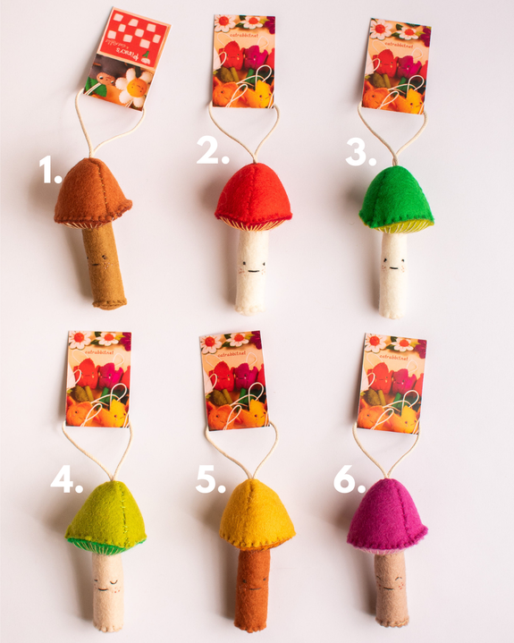 Cat Rabbit - Trinket Charms - Mushrooms