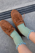 Le Bon Shoppe - Petite Ruffled Modal Socks - Sea Glass and Powder Blue