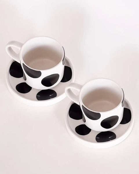 Magazin Minori - Espresso Dots - Vulcano Black (Set of 2 Espresso Cups & Saucers)