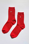 Le Bon Shoppe - Embroidered Her Socks - Classic Red Heart