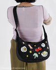 Baggu - Medium Nylon Crescent Bag -  Embroidered Gudetama