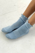 Le Bon Shoppe - Ruffled Hugger Crew Socks - Periwinkle