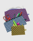 Baggu - Flat Pouch Set - Jewel Checks