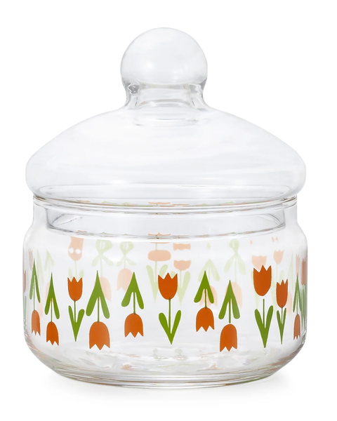 Aderia - Retro Glass Bonbon Jar - Tulip