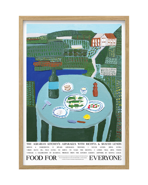 Food For Everyone - A3 Print - Asparagus With Ricotta & Shaved Lemon by The Agrarian Kitchen & Gemma Leslie