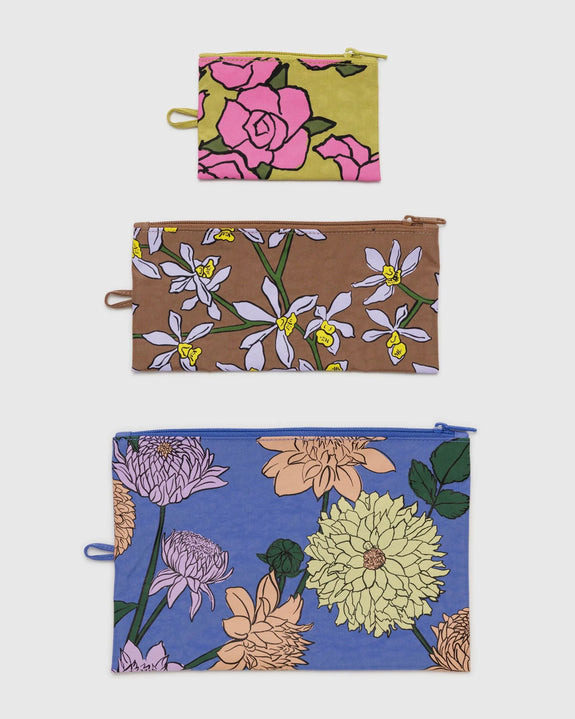 Baggu - Flat Pouch Set - Garden Flowers