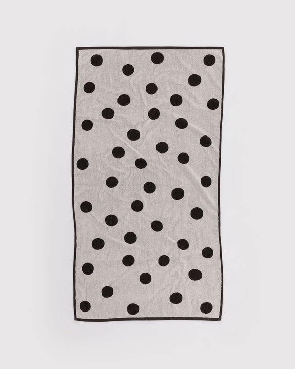 Baggu - Bath Towel - Cream and Black Polka Dot