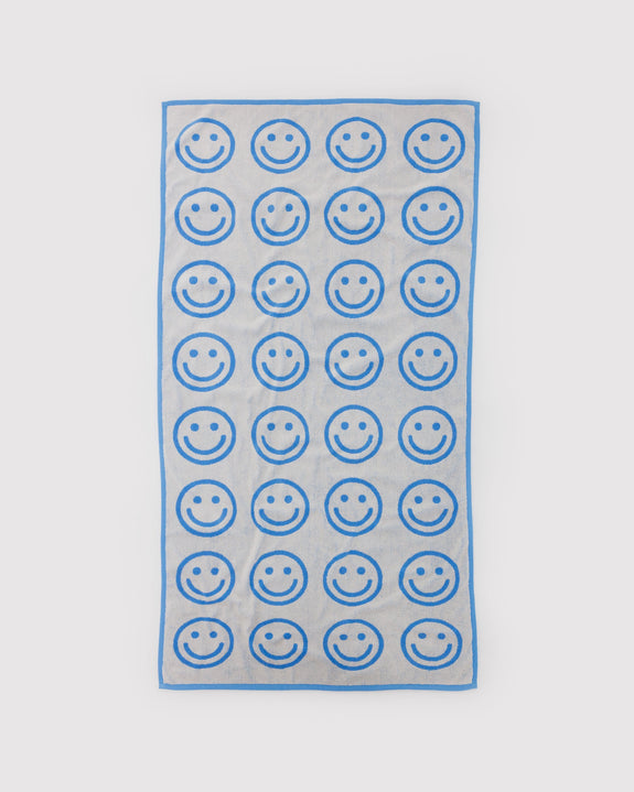 Baggu - Bath Towel - Sky Blue Happy