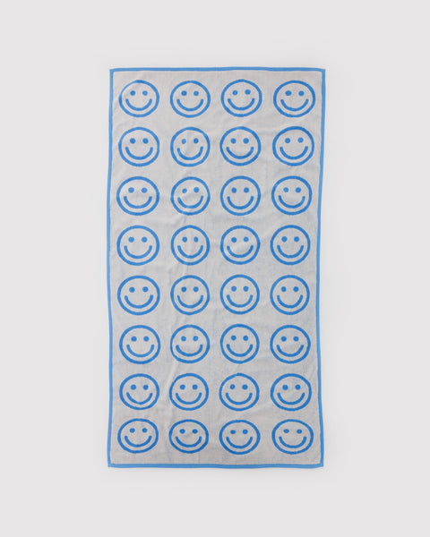 Baggu - Bath Towel - Sky Blue Happy