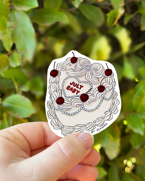 Birth Month Cake Stickers - July