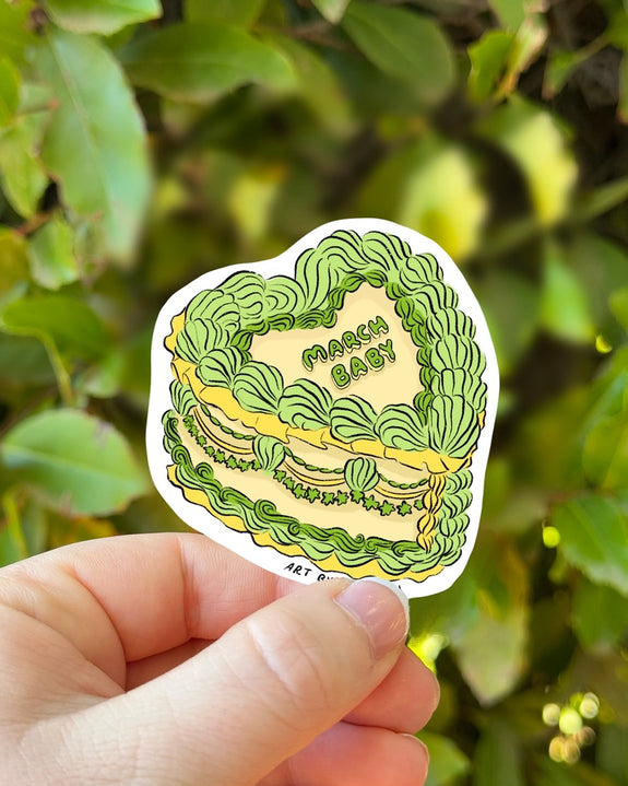 Birth Month Cake Stickers - March