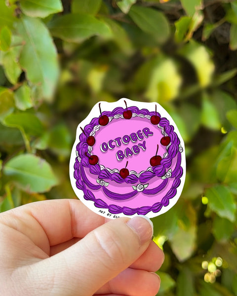Birth Month Cake Stickers - October