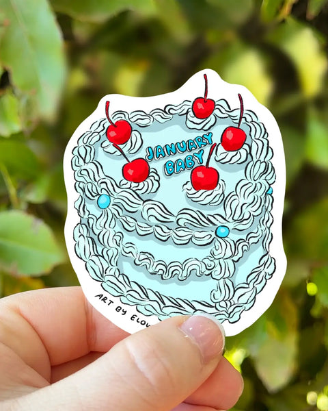 Birth Month Cake Stickers - January