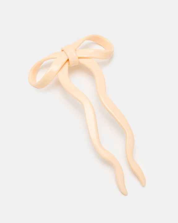 Chunks - Bow Hairpin in Cream - Large