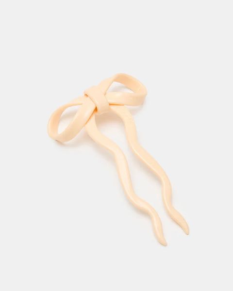 Chunks - Bow Hairpin in Cream - Small