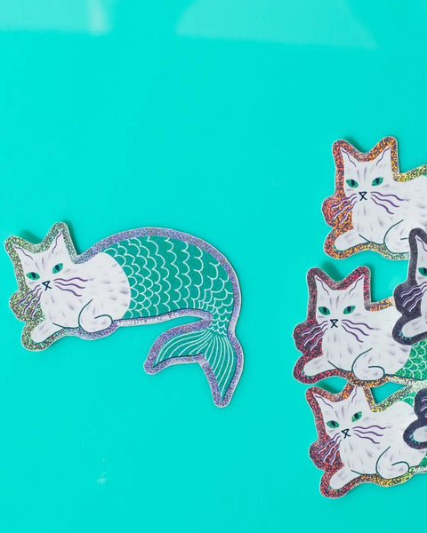 Bromstad Printing Co. - Sparkle Sticker - Purrmaid Mermaid Cat