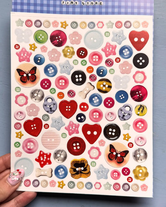 Martina's Tiny Store - Button Sticker Sheet