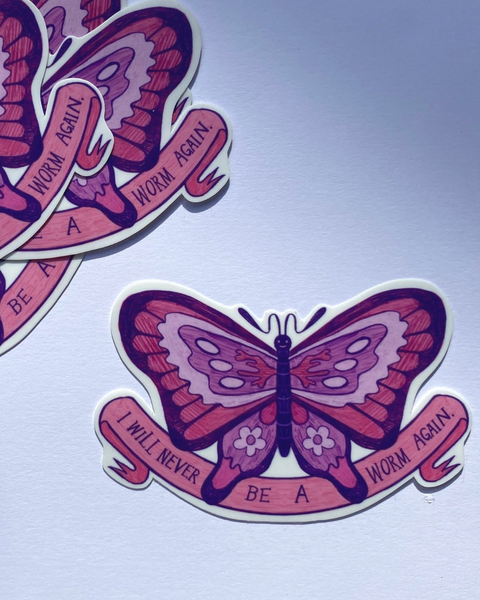 Carla Adams - I will never be a worm again vinyl sticker