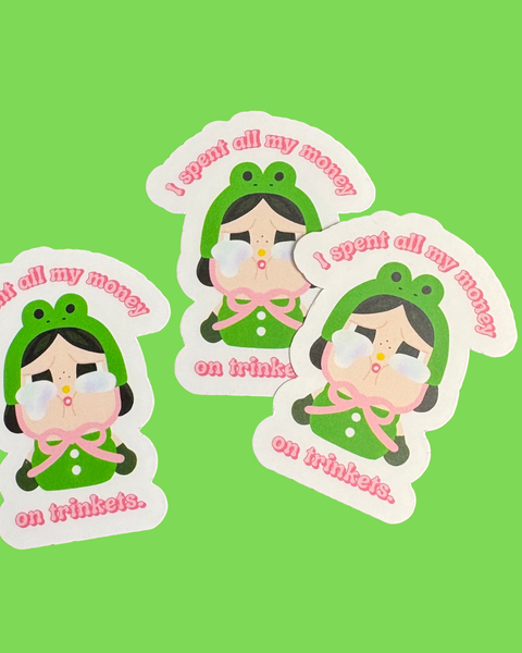 Carla Adams - I spent all my money on trinkets vinyl sticker