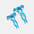 Chunks - Bow Hairpin in Blue - Large