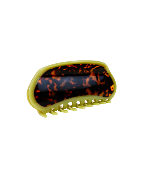 Etc. Store - Margo Large Hair Claw in Chartreuse / Tortoise