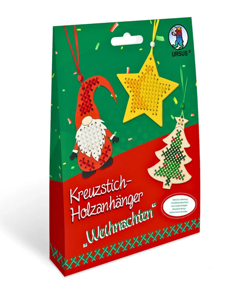 URSUS - Make Your Own Cross Stitch - Set of 3 - Christmas Decorations