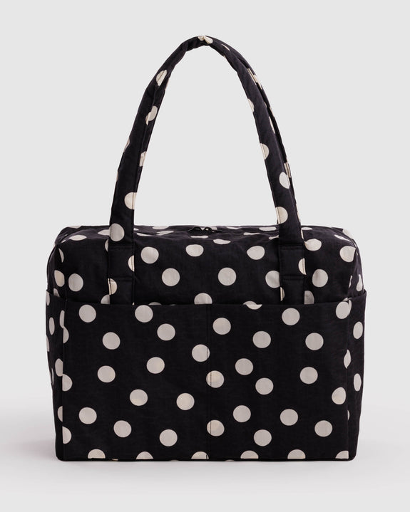 Baggu- Cloud Carry-on Bag - Black And Cream Polka Dot - PRE-ORDER FOR SHIPPING AFTER MONDAY OCTOBER 12TH*