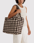 Baggu - Cloud Carry-on - Blurred Gingham Brown